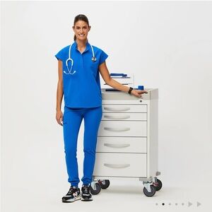 Figs Rafaela Oversized Scrub Top - blue small